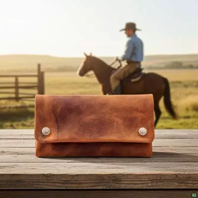 Produktbild: Original Kavatza Buckaroo Deluxe TP05CR Tabaktasche mit Cowboy