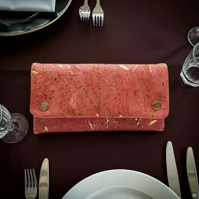 Produktbild: Original Kavatza Golden Coral Deluxe Kork TPC65CR Tabaktasche auf einem Tisch