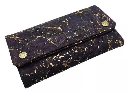 Produktbild: Original Kavatza Midnight Gold Deluxe Kork TPC57CR Tabaktasche schräg