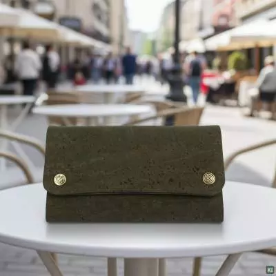 Produktbild: Original Kavatza Olive Deluxe Kork olivgrün TPC43CR Tabaktasche auf einem Tisch