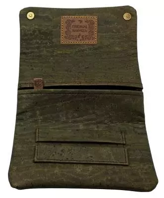 Produktbild: Original Kavatza Olive Deluxe Kork olivgrün TPC43CR Tabaktasche offen