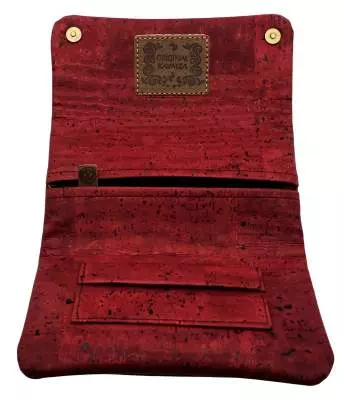 Produktbild: Original Kavatza Wine Deluxe Kork weinrot TPC42CR Tabaktasche offen