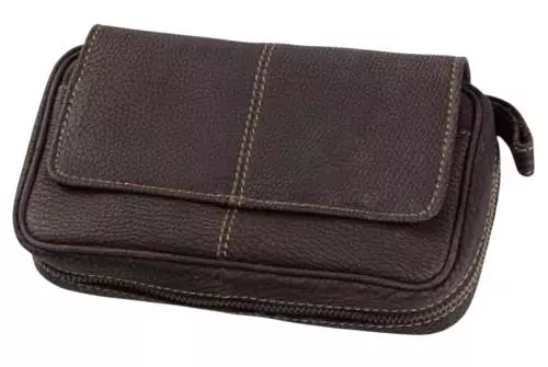 Produktbild: Angelo Pfeifentasche Leder braun 3 Pfeifen