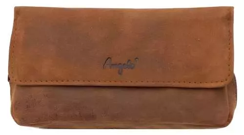 Produktbild: Angelo Pfeifentasche Ziegen-Veloursleder braun vorne