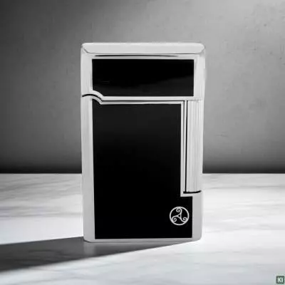 Produktbild: Rattray's Bel schwarz matt Chrom Pfeifenfeuerzeug stehend