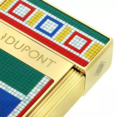 Produktbild: S.T. Dupont Biggy Casablanca Mosaik gold Feuerzeug Ausschnitt