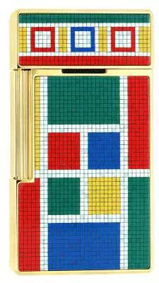 Produktbild: S.T. Dupont Biggy Casablanca Mosaik gold Feuerzeug hinten