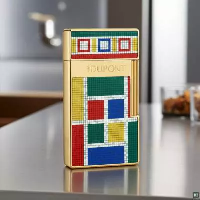 Produktbild: S.T. Dupont Biggy Casablanca Mosaik gold Feuerzeug im Raum