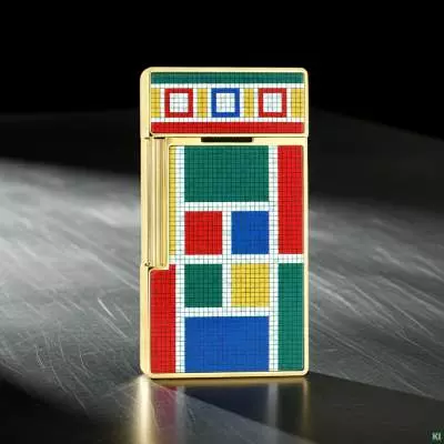 Produktbild: S.T. Dupont Biggy Casablanca Mosaik gold Feuerzeug Szene hinten