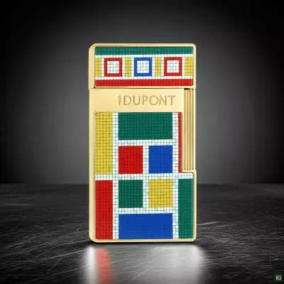 Produktbild: S.T. Dupont Biggy Casablanca Mosaik gold Feuerzeug Szene vorne