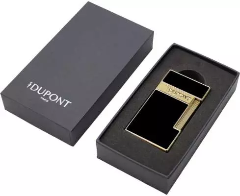 Produktbild: S.T. Dupont Biggy schwarz gold Feuerzeug Verpackung
