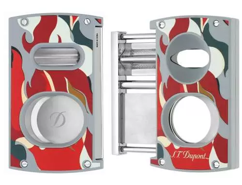 Produktbild: S.T. Dupont Camo Red 2-in-1 Cutter zu und auf