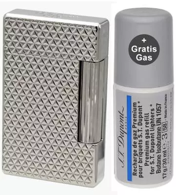 Produktbild: S.T. Dupont Feuerzeug Initial silber Rautenmuster 020820