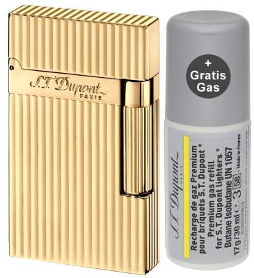 Produktbild: S.T. Dupont Feuerzeug Ligne 2 gold längsgestreift 16827