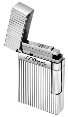 Produktbild: S.T. Dupont Ligne 2 silber längsgestreift 16817 offen