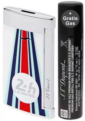 Produktbild: S.T. Dupont 24h Le Mans Feuerzeug Slim 7 weiss blau rot chrom