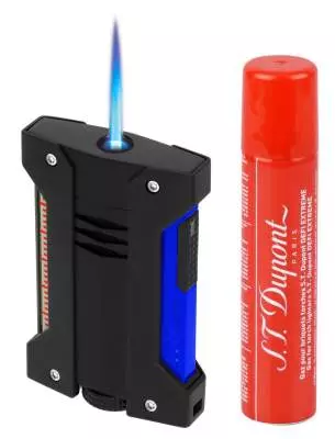 Produktbild: S.T. Dupont Feuerzeug Defi Extreme Fluo blau schwarz + Gas