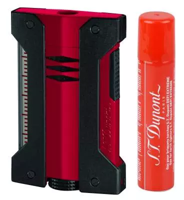 S.T. Dupont Feuerzeug Defi Extreme schwarz rot 021402 mit Gratisgas