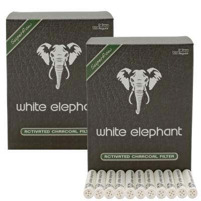 Pfeifenfilter White Elephant 9mm Aktivkohle Superflow