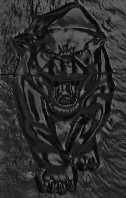 Produktbild: Zippo 2008206 Black Panther Black Matte mit schwarzem Metallemblem Frontausschnitt