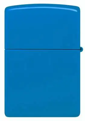 Produktbild: Zippo 60007632 US Muscle-Car Sky Blue Matte mit blauem Classic Car, amerikanischer Flagge und Flugzeug Rückseite