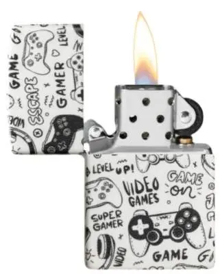 Produktbild: Zippo 60007827 Super-Gamer 540° Games Pattern 540° Matte offen mit Flamme