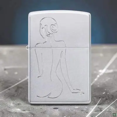 Produktbild: Zippo 60007828 Lady Strichzeichnung Satin Chrome Auto Engrave Szene
