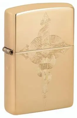Produktbild: Zippo 60007831 High Polish Brass Serpent mit graviertem Schlangenmotiv