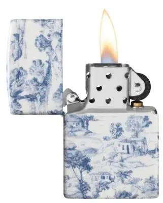 Produktbild: Zippo 60007833 Landscape Pattern 540° Cottage-Landhaus 540 Matte offen mit Flamme