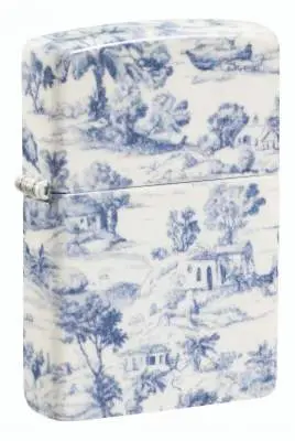Produktbild: Zippo 60007833 Landscape Pattern 540° mit blau-weißer provenzalischer Landschaft im Toile-de-Jouy-Stil