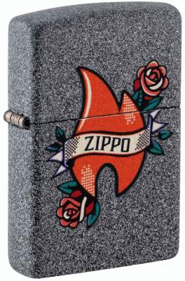 Produktbild: Zippo 60007935 Antique Label Black Crackle mit gelasertem Vintage-Etikett und Zippo Logo