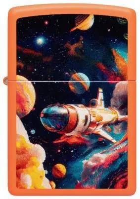 Produktbild: Zippo 60007859 Space Elements Orange Matte Reise ins All Frontansicht