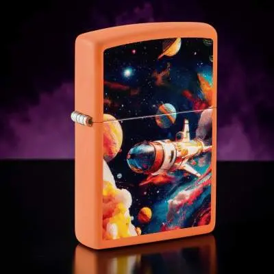 Produktbild: Zippo 60007859 Space Elements Orange Matte Reise ins All Szene