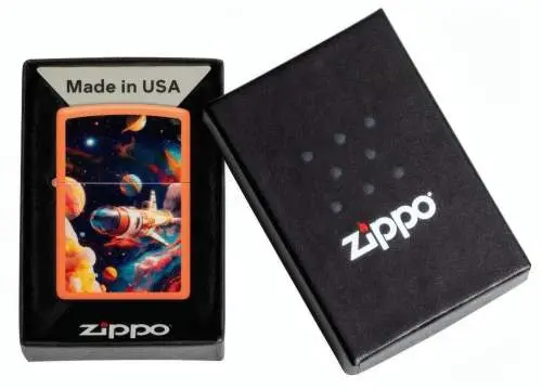 Produktbild: Zippo 60007859 Space Elements Orange Matte Reise ins All Verpackung