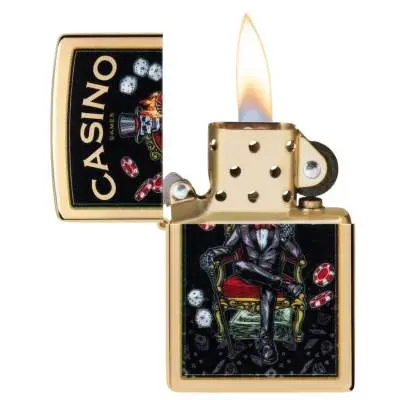 Produktbild: Zippo 60007862 Casino Games offen mit Flamme