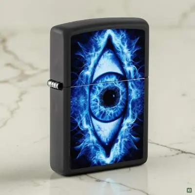 Produktbild: Zippo 60007866 Black Matte Color Eye mit blauem Auge Szene