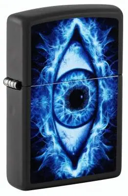 Produktbild: Zippo 60007866 Black Matte Color Eye mit blauem Auge auf der Vorderseite