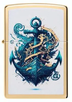 Produktbild: Zippo 60007870 Ship and Ancor Schiffsanker High Polish Brass Frontansicht