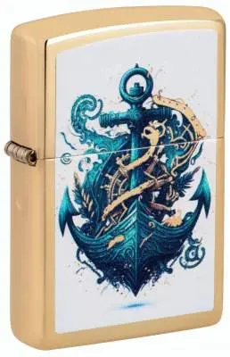 Produktbild: Zippo 60007870 Ship and Ancor High Polish Brass mit Schiffsanker, Schiff, Wellen und maritimem Color Image