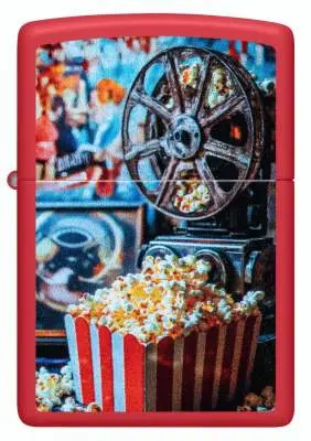 Produktbild: Zippo 60007872 Vintage Popcorn Kino Red Matte Color Image Frontansicht
