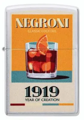 Produktbild: Zippo 60007876 Negroni 1919 Satin Chrome Color Image Frontansicht
