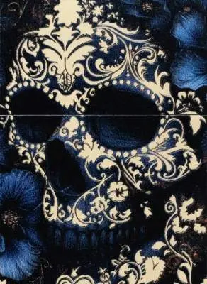 Produktbild: Zippo 60007900 Skull with Flowers Champagne Frontausschnitt