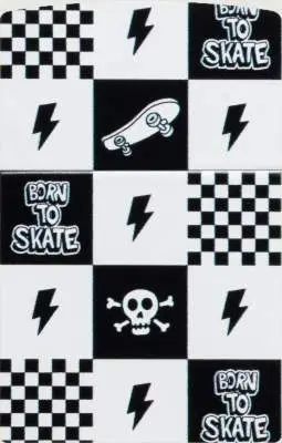 Produktbild: Zippo 60007903 Skateboard Checkers Born to Skate White Matte Frontausschnitt