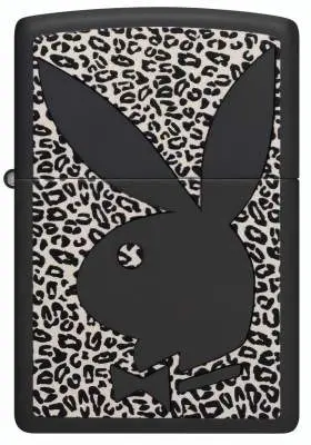 Produktbild: Zippo 60007908 Black Matte Playboy Bunny mit Leopardenmuster Frontansicht