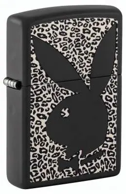 Produktbild: Zippo 60007908 Black Matte Playboy Bunny mit schwarzem Leopardenmuster