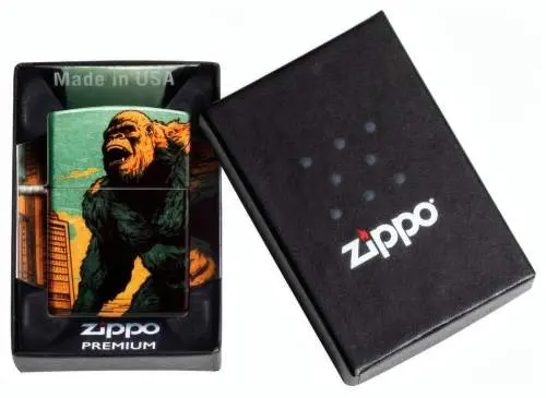 Produktbild: Zippo 60007914 Giant Gorilla 540° Fusion Tumbled Brass Premium Verpackung