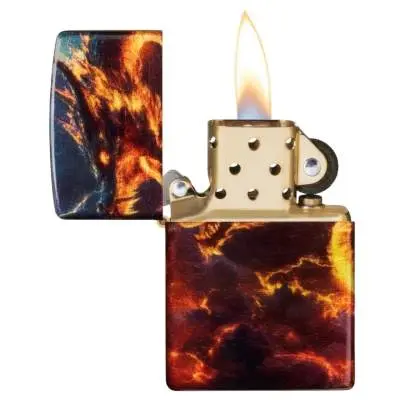 Produktbild: Zippo 60007924 Fire Dragon 540 Fusion offen mit Flamme
