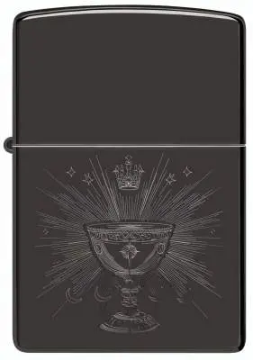 Produktbild: Zippo 60007926 Ancient Globet High Polish Black Frontansicht