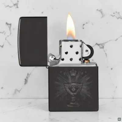 Produktbild: Zippo 60007926 Ancient Globet High Polish Black Szene