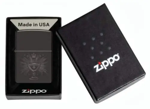 Produktbild: Zippo 60007926 Ancient Globet High Polish Black Verpackung